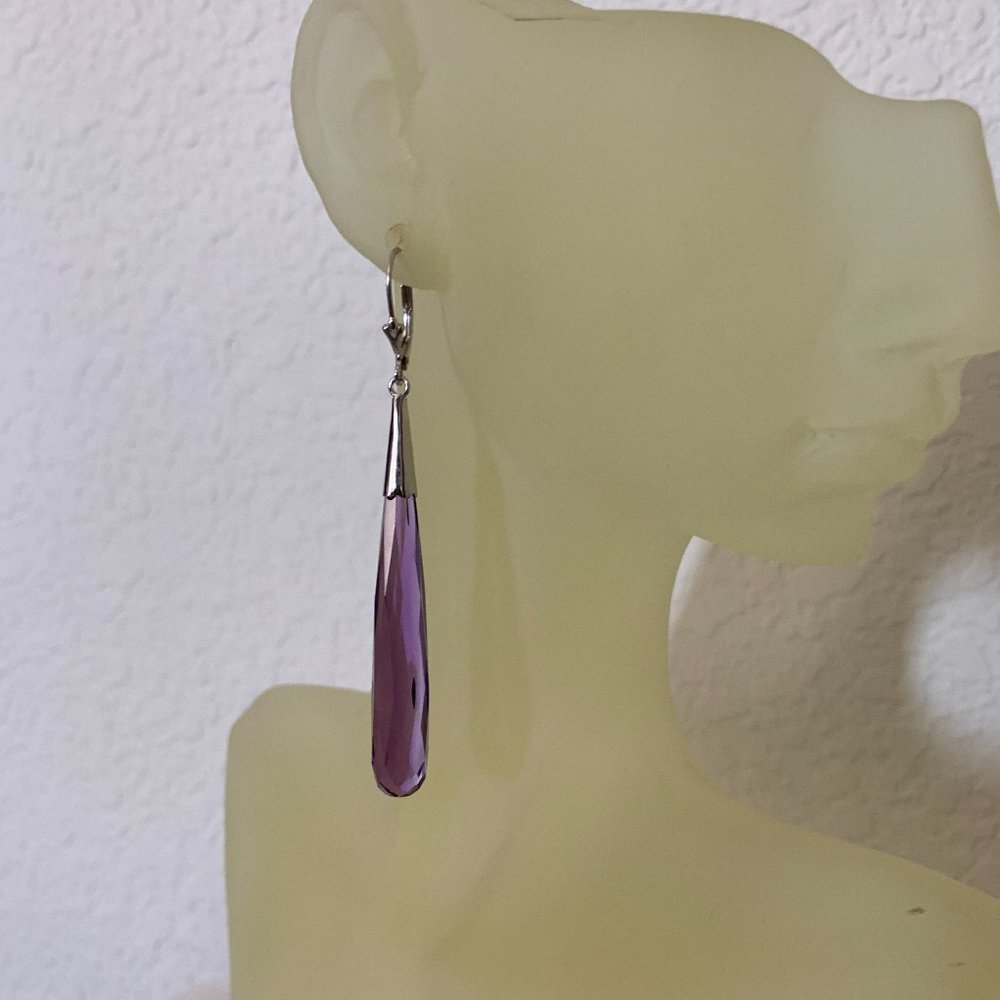 NWOT Silver & Slender Cubic Zirconia Drop Earrings